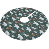 Winter forest animals Dark Green Tree Skirt ブラッシュドポリエステルツリースカート (アングル)