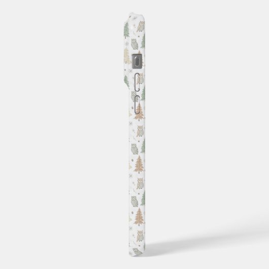 Winter Forest Animals Seamless Pattern iPhoneケース (左側面)