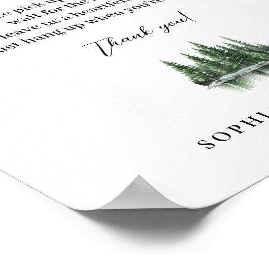 Winter Forest Audio Wedding Guestbook Poster ポスター (角)