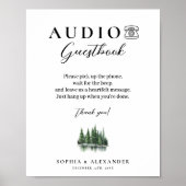 Winter Forest Audio Wedding Guestbook Poster ポスター (正面)
