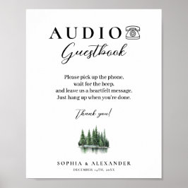 Winter Forest Audio Wedding Guestbook Poster ポスター
