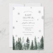 Winter Forest Baby Shower Invitation 招待状 (正面)