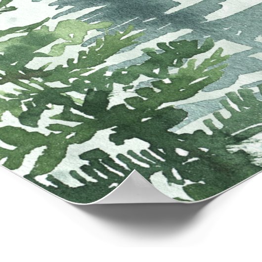 Winter Forest Baby Shower Welcome ポスター (角)