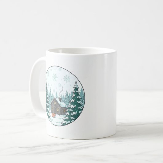 Winter Forest Ceramic Mug (11oz) コーヒーマグカップ (正面左)
