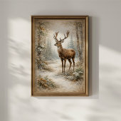 Winter Forest Deer ポスター