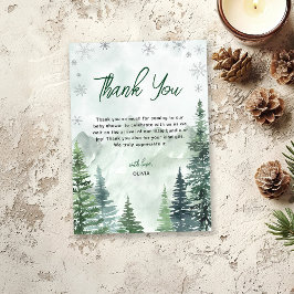Winter Forest Gender Neutral Baby Shower サンキューカード