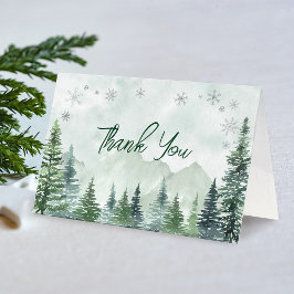 Winter Forest Gender Neutral Baby Shower サンキューカード