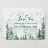 Winter Forest Gender Neutral Baby Shower サンキューカード (正面)