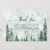 Winter Forest Gender Neutral Baby Shower サンキューカード (正面/裏面)