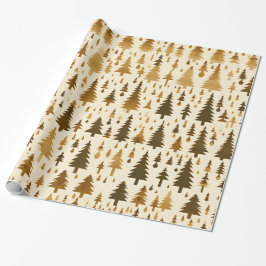 Winter Forest in Gold Wrapping Paper ラッピングペーパー
