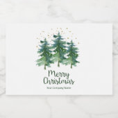 Winter Forest Merry Christmas 会社名 リキュールボトルラベル (シングルラベル)