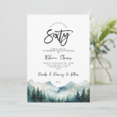 winter forest mountain 60th birthday invitation 招待状 (スタンド正面)