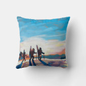 Winter Forest /Mountain Hikers Painting クッション (裏面)