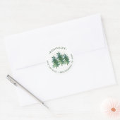 Winter Forest Return Address Classic Round Sticker ラウンドシール (封筒)