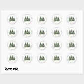 Winter Forest Return Address Classic Round Sticker ラウンドシール (シート)