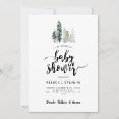 winter forest rustic baby shower invitation 招待状 (正面)