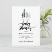 winter forest rustic baby shower invitation 招待状 (スタンド正面)