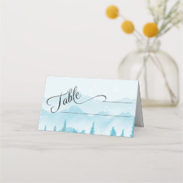 Winter Forest Snowy Mountain Wedding プレイスカード