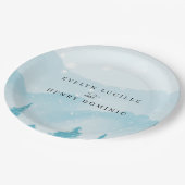 Winter Forest Snowy Mountain Wedding ペーパープレート (アングル)