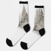 Winter Forest Socks Festive Snow Socks ソックス (左)