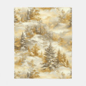 Winter Forest Toile de Jouy Pattern (1) フリースブランケット (正面)
