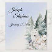 Winter Forest Watercolo Beverage Label Set ワインラベル (シングルラベル)