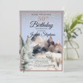Winter Forest Watercolor Birthday Invitation 招待状 (スタンド正面)