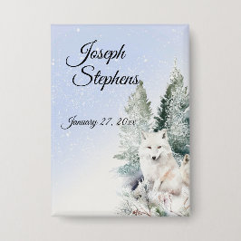 Winter Forest Watercolor Button 缶バッジ