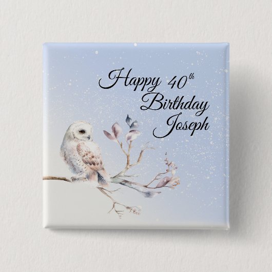 Winter Forest Watercolor Button 缶バッジ (正面)