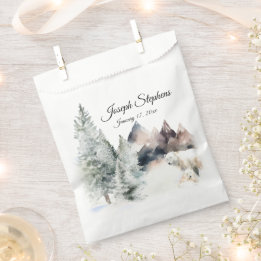 Winter Forest Watercolor Favor Bags フェイバーバッグ