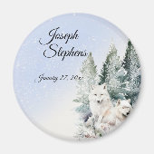 Winter Forest Watercolor Magnet マグネット (正面)