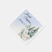 Winter Forest Watercolor Paper Napkin スタンダードカクテルナプキン (角)