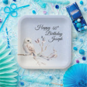 Winter Forest Watercolor Paper Plate ペーパープレート (パーティー)