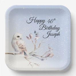 Winter Forest Watercolor Paper Plate ペーパープレート