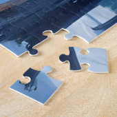 Winter Forest Watercolor Trees Blue ジグソーパズル (側面)