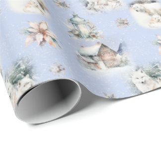 Winter Forest Watercolor Wrapping Paper ラッピングペーパー