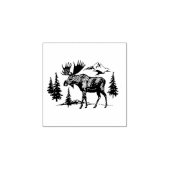 Winter Forest Woodland Moose  ラバースタンプ (インプリント)