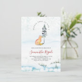 Winter Fox Bridal Shower Invitations (スタンド正面)