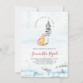 Winter Fox Bridal Shower Invitations (正面)