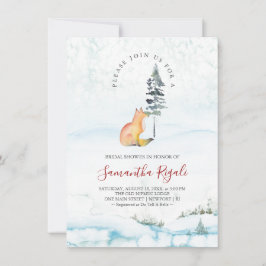 Winter Fox Bridal Shower Invitations