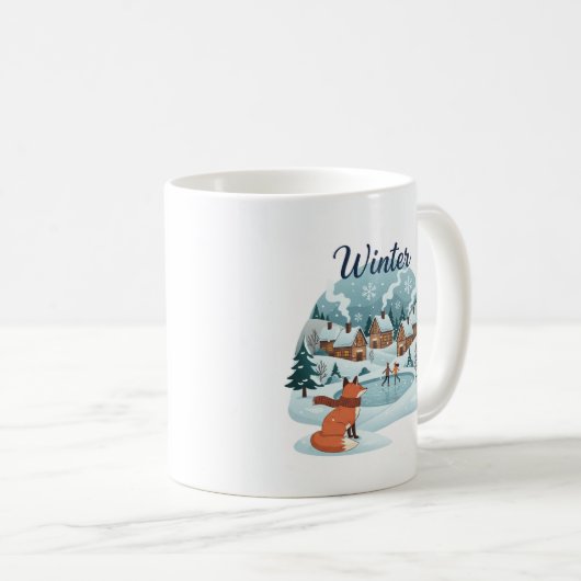 Winter Fox Ceramic Mug (11oz) コーヒーマグカップ (正面右)