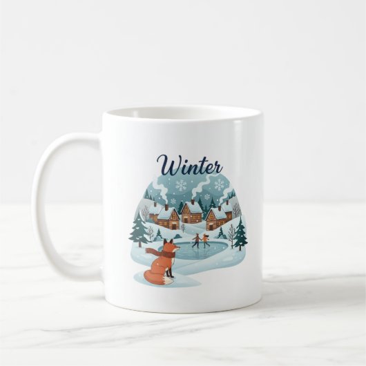 Winter Fox Ceramic Mug (11oz) コーヒーマグカップ (左)