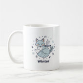 Winter Fox Coffee Mug – Cute Snowflake Ceramic Mug コーヒーマグカップ (左)