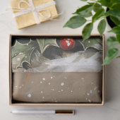 Winter Fox with Holly and Snowy Pine 薄葉紙 (ギフト)