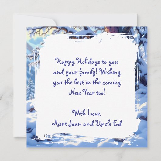 Winter Foxes on a Snowy Winter Day | Happy Holiday (裏面)