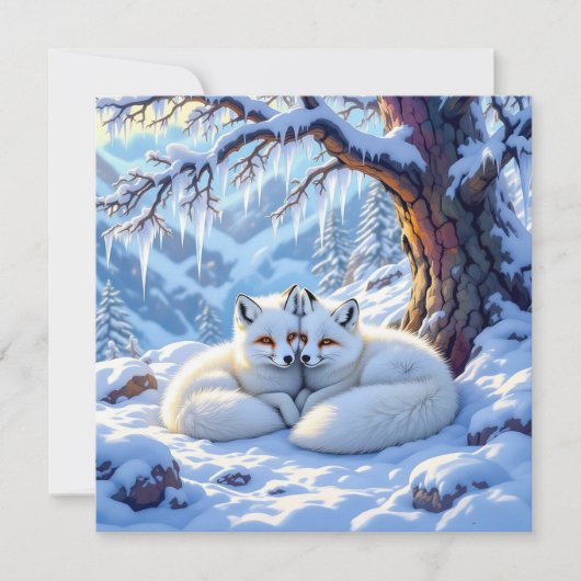 Winter Foxes on a Snowy Winter Day | Happy Holiday (正面)