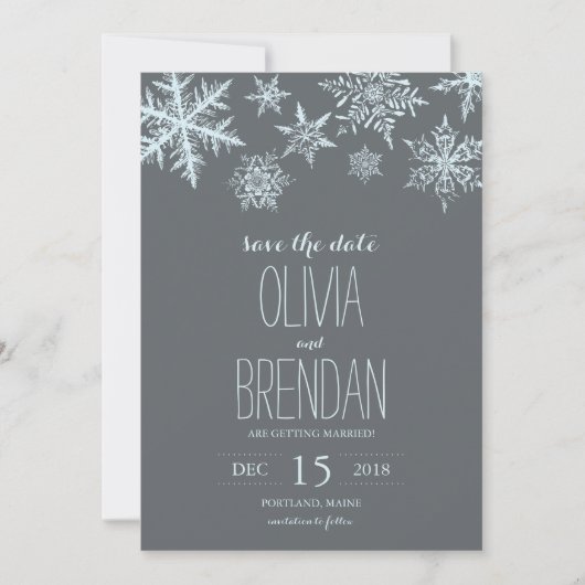 Winter Frost Snowflakes | Save the Date セーブザデート (正面)