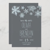 Winter Frost Snowflakes | Save the Date セーブザデート (正面/裏面)