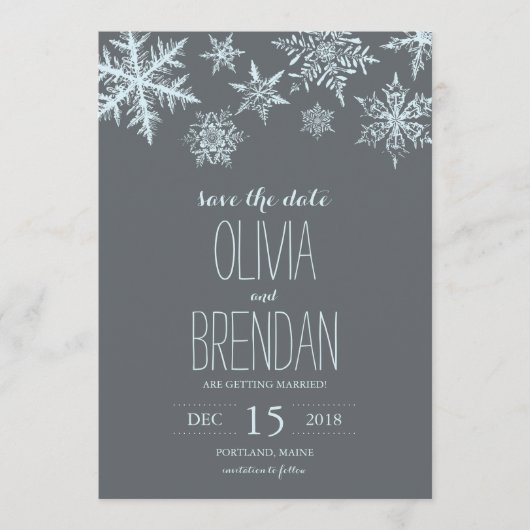 Winter Frost Snowflakes | Save the Date セーブザデート (正面)