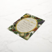 Winter Fruit & Botanical Bridal Shower Invitation 箔招待状ポストカード (回転した状態)